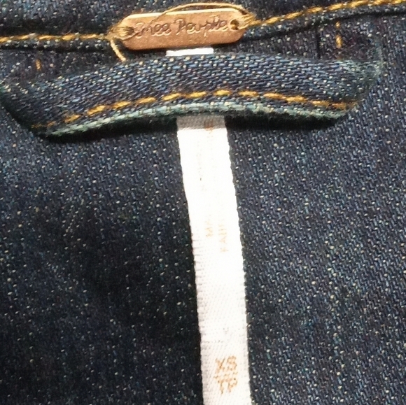 Free People Denim Button Front Pocket Mini Dress Size XS - Picture 5 of 9